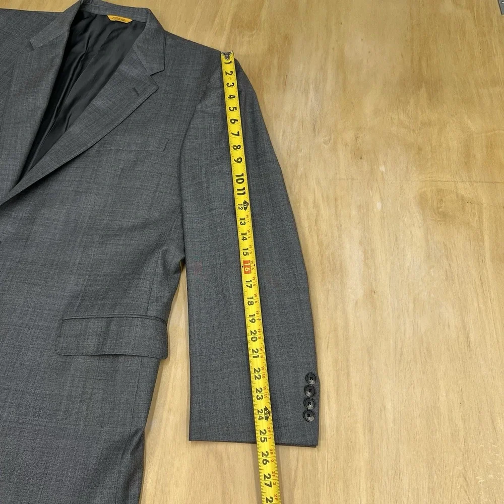 Hickey Freeman Custom Suit Mens 48L Tailored Fit Cuffed Pleated Pants 37x33 Gray